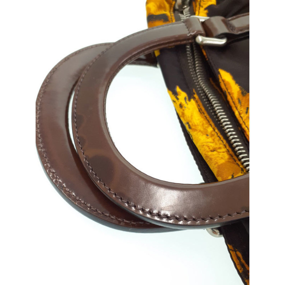 Prada Handbag Brown Flower Pattern - image 7